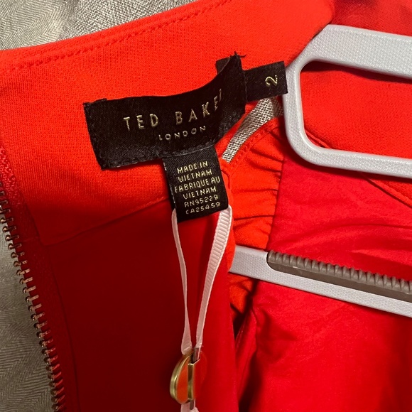 Ted Baker - Halter neck Lace Ruffle Detail Tunic - Dark Orange - Picture 4 of 13